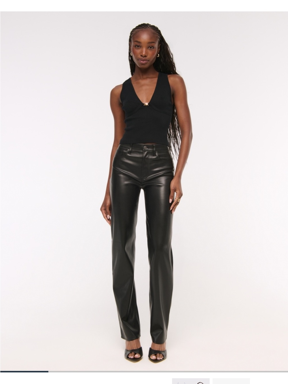 Abercrombie 90s straight ultra high rise vegan leather pants